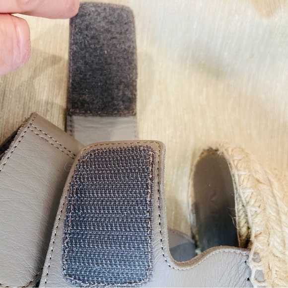 VINCE Sz 8 Sophie Leather Ankle Wrap Peep Toe Espadrille Wedges Sandals - Picture 7 of 15